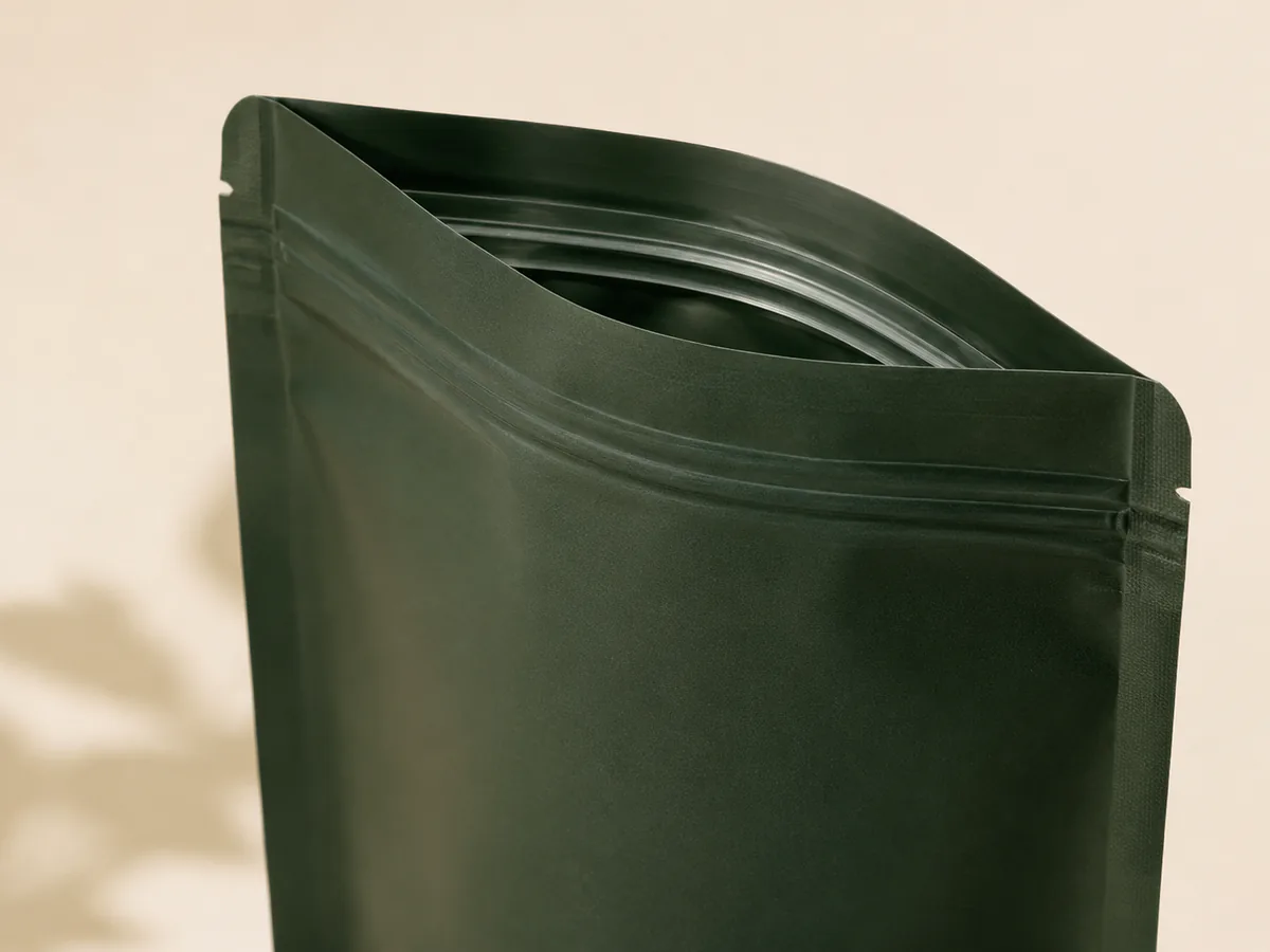Side zipper option on a custom stand-up pouch