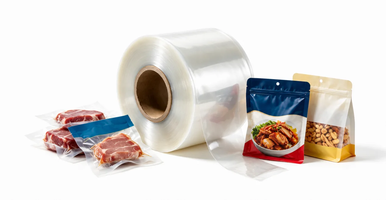 Clear BOPA film roll with vacuum and flexible food packaging applications
