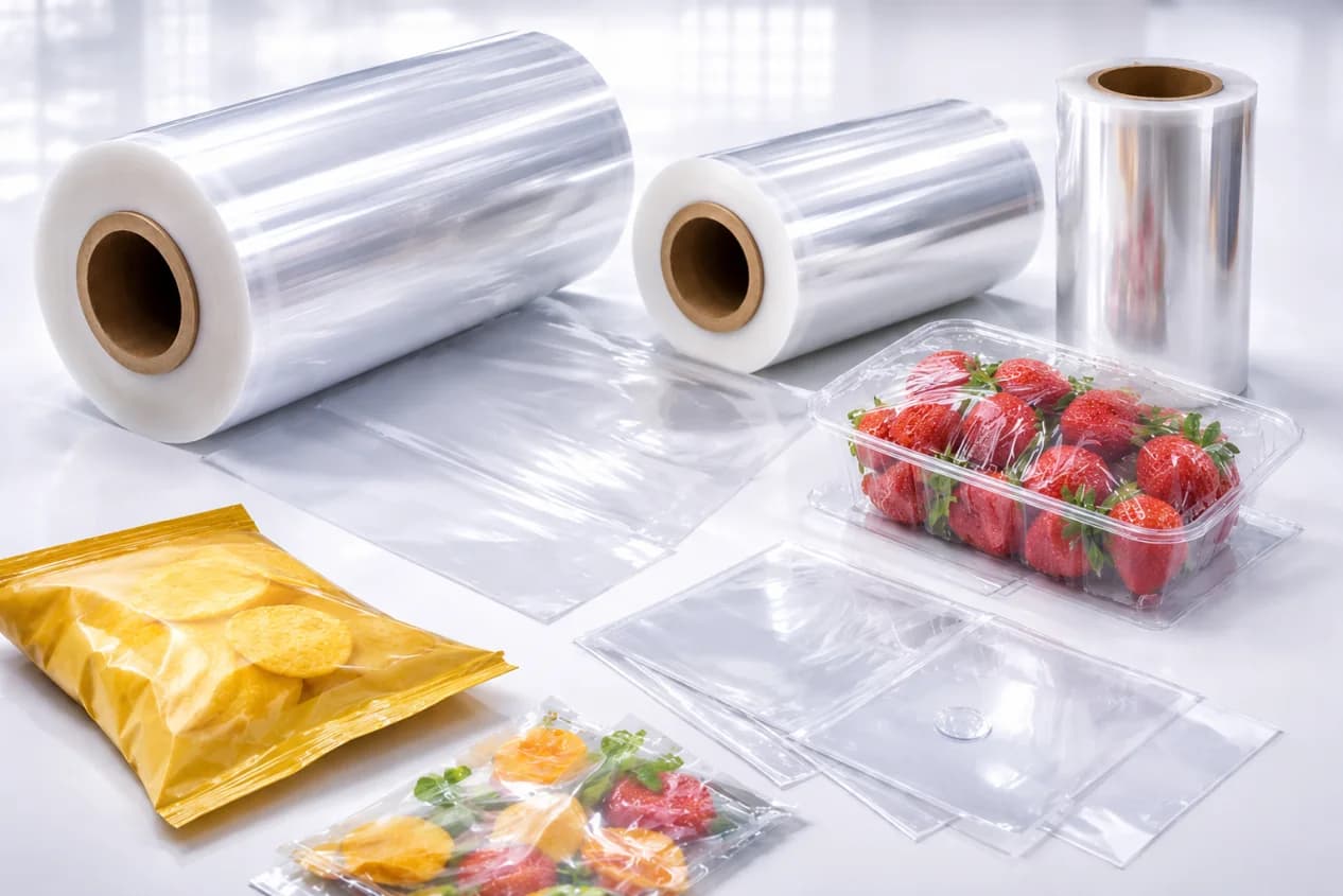 Clear OPP film rolls with flexible food packaging applications