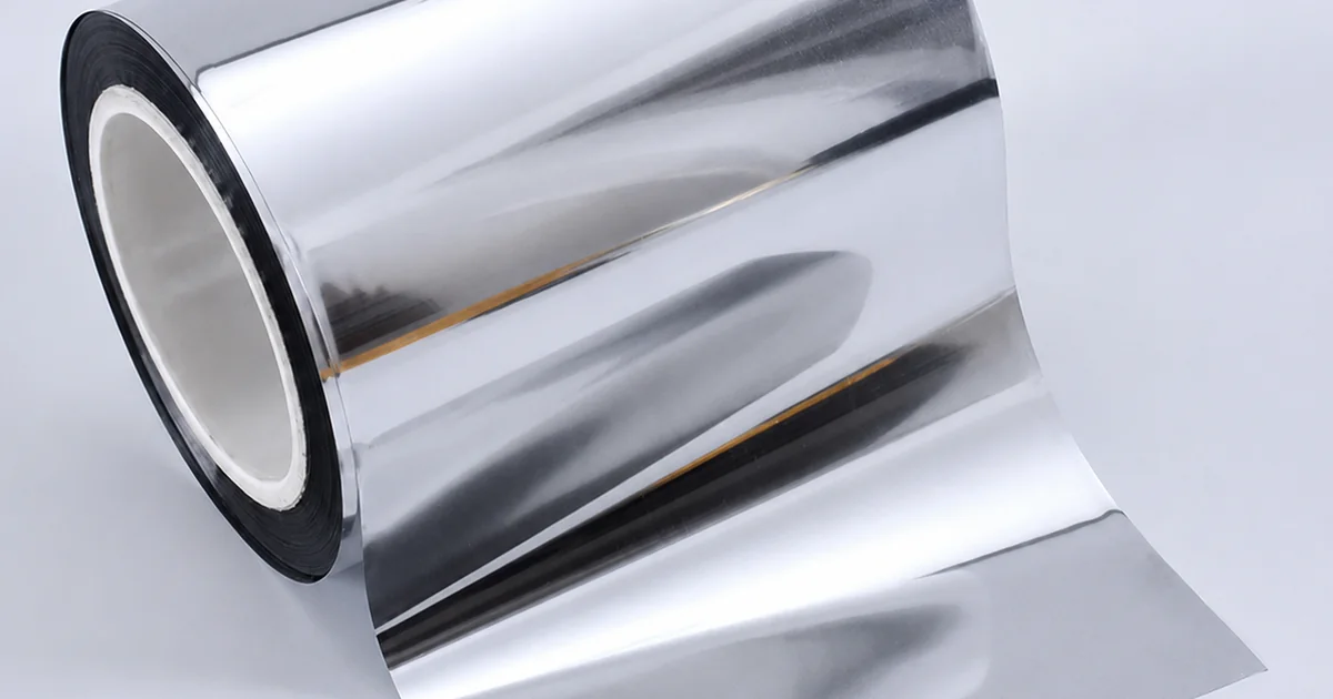Reflective metallized PET film roll for flexible food packaging