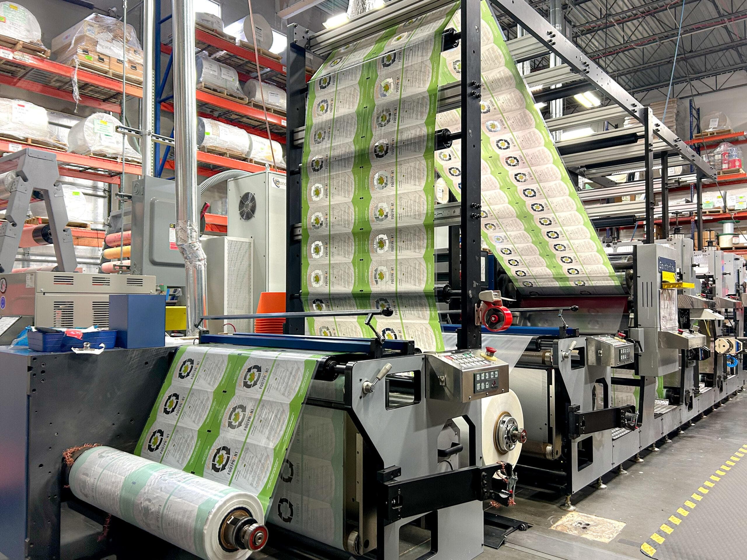 Bright modern flexible packaging printing and converting production floor